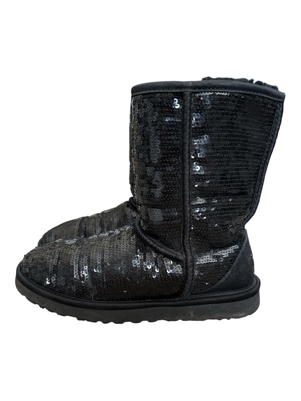 UGG Black Sequin Classic Short Boots